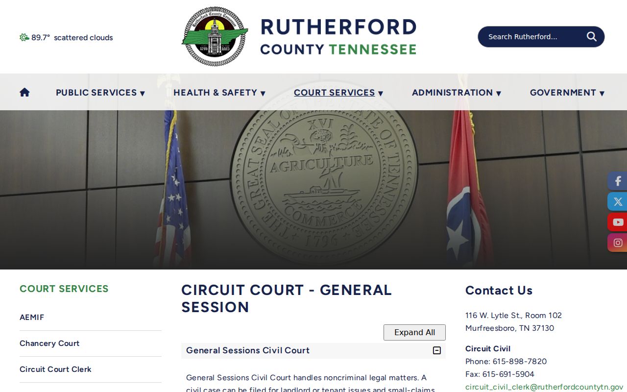 Rutherford County traffic warrant records reference to General Sessions ticket routes