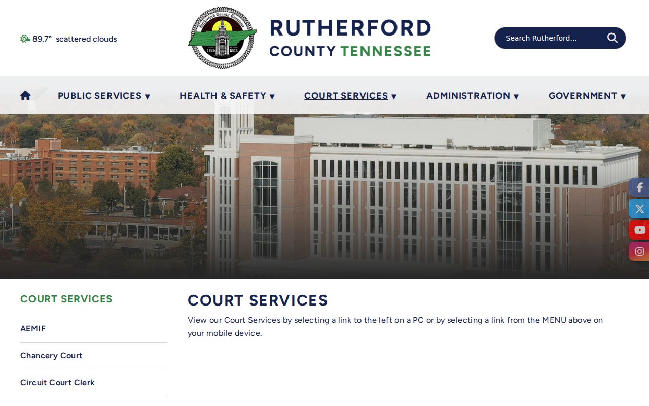 Rutherford County warrant records court-services directory for separate county offices