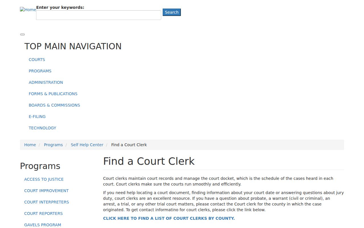 Rutherford County warrant records fallback through Tennessee court clerk guidance