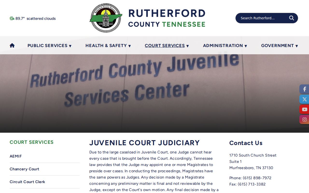 Rutherford County bench warrant records reference to Juvenile Court judge and magistrate roles