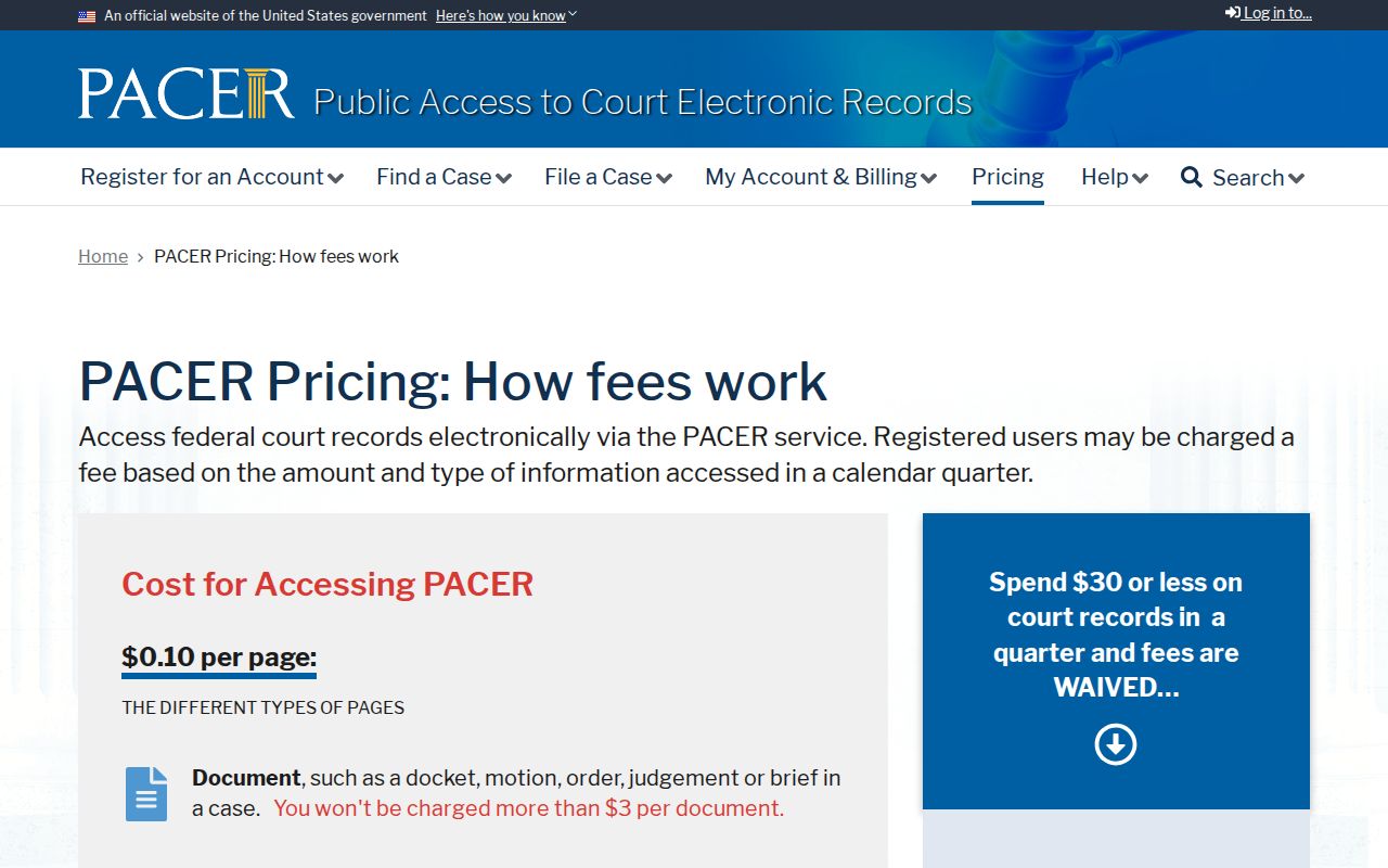 Rutherford County arrest warrant records federal docket access fee reference