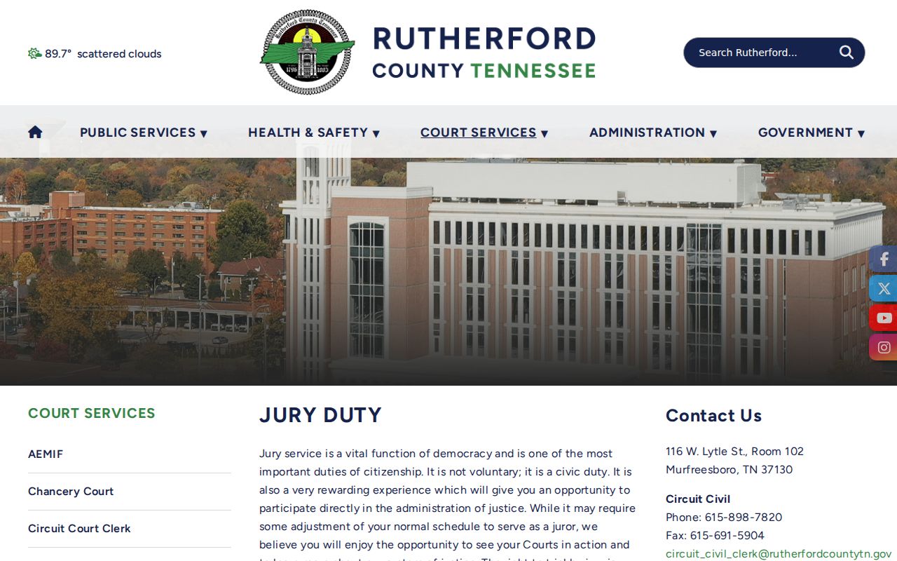 Rutherford County active warrant records scam notice about jury service and money demands